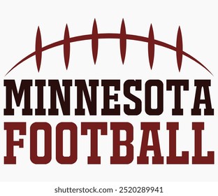 Minnesota Football Svg, Mascot Svg, Mascot School Shirt, Game Day Shirt, Diseño de camiseta de caligrafía, Football Quotes Svg, American Football Svg, Cortar archivo, Silueta