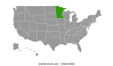 Minnesota Green Map On USA