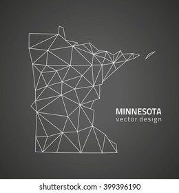 Minnesota grey vector map