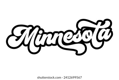 Minnesota hand lettering design calligraphy vector, Minnesota text vector trendy typography design