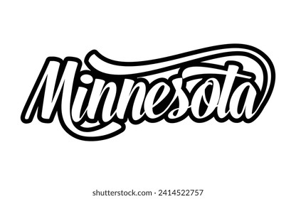 Minnesota hand lettering design calligraphy vector, Minnesota text vector trendy typography design	
