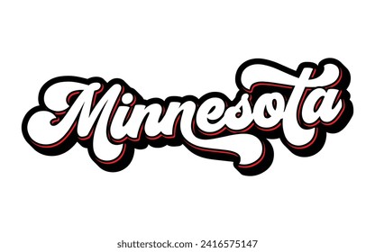 Minnesota hand lettering design calligraphy vector, Minnesota text vector trendy typography design	
