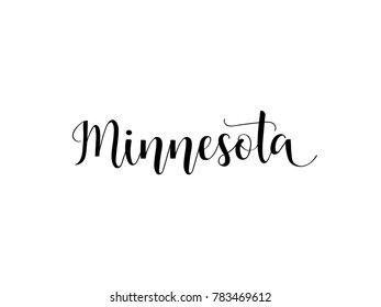 Minnesota. Lettering. Hand drawn vector illustration.  element for flyers, banner, postcards and posters. Modern calligraphy.