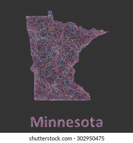 Minnesota line art map