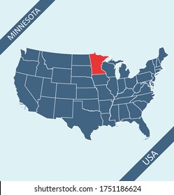 Minnesota location on USA map
