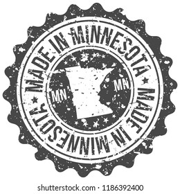 Minnesota Made In Map Travel Stamp Icon City Design Tourism Export Seal