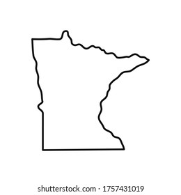Minnesota. Map black outline state USA. Vector Illustration.