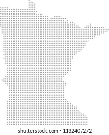 Minnesota map dots vector outline, dotted map, point patterns map faded gray background image art