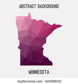 Minnesota map in geometric polygonal style.Abstract tessellation,modern design background. Vector illustration EPS8