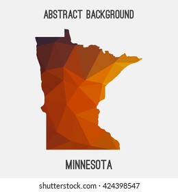 Minnesota map in geometric polygonal style.Abstract tessellation,modern design background. Vector illustration EPS8