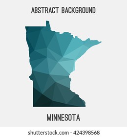 Minnesota map in geometric polygonal style.Abstract tessellation,modern design background. Vector illustration EPS8