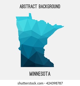 Minnesota map in geometric polygonal style.Abstract tessellation,modern design background. Vector illustration EPS8