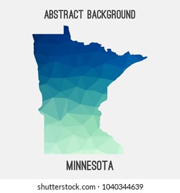 Minnesota map in geometric polygonal,mosaic style.Abstract tessellation,modern design background,low poly. Geometric cover, mockup. Vector illustration.