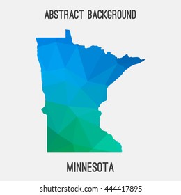 Minnesota map in geometric polygonal,mosaic style.Abstract tessellation,modern design background. Vector illustration EPS8