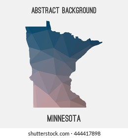 Minnesota map in geometric polygonal,mosaic style.Abstract tessellation,modern design background. Vector illustration EPS8