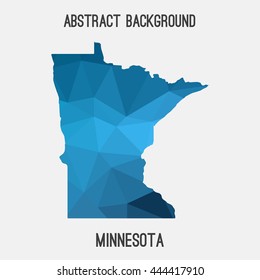 Minnesota map in geometric polygonal,mosaic style.Abstract tessellation,modern design background. Vector illustration EPS8