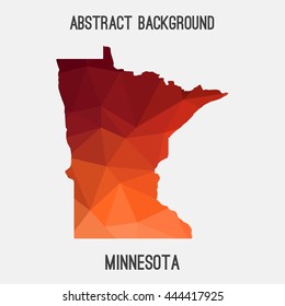 Minnesota map in geometric polygonal,mosaic style.Abstract tessellation,modern design background. Vector illustration EPS8