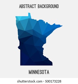 Minnesota map in geometric polygonal,mosaic style.Abstract tessellation,modern design background,low poly. Vector illustration.