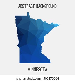 Minnesota map in geometric polygonal,mosaic style.Abstract tessellation,modern design background,low poly. Vector illustration.