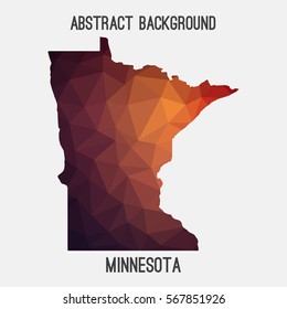 Minnesota map in geometric polygonal,mosaic style.Abstract tessellation,modern design background. Vector illustration EPS8