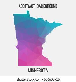Minnesota map in geometric polygonal,mosaic style.Abstract tessellation,modern design background,low poly. Vector illustration.