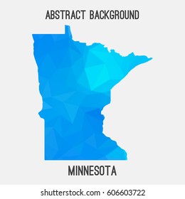 Minnesota map in geometric polygonal,mosaic style.Abstract tessellation,modern design background,low poly. Vector illustration.