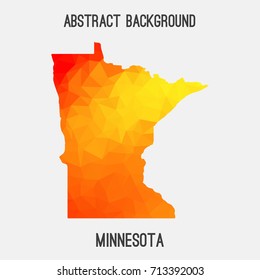Minnesota map in geometric polygonal,mosaic style.Abstract tessellation,modern design background,low poly. Vector illustration.
