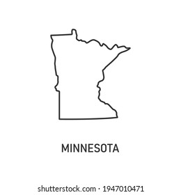Minnesota map icon isolated on white background. Vector illustration.