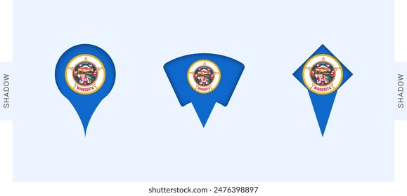 Minnesota Map Markers Set. Perfect for projects related to Minnesota, travel, geography, and international representation. Vector collection.