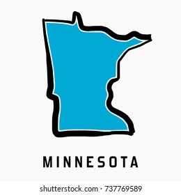 Minnesota map outline - smooth simplified US state shape map vector.