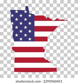 Minnesota map shape, united states of america. Flat concept icon symbol vector illustration .