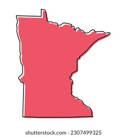 Minnesota map shape, united states of america. Flat concept icon symbol vector illustration .