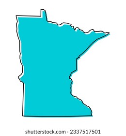 Minnesota map shape, united states of america. Flat concept icon symbol vector illustration .