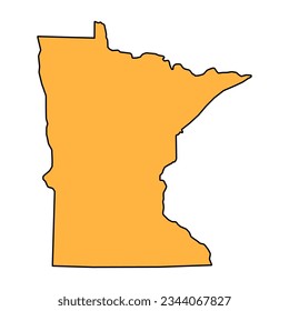 Minnesota Karte Form, vereinte Staaten von Amerika. Flaches Concept Symbol Vektorgrafik Symbol .