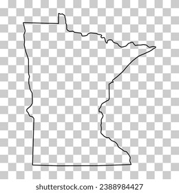 Mapa de Minnesota, estados unidos de américa. Icono de concepto plano, ilustración vectorial.