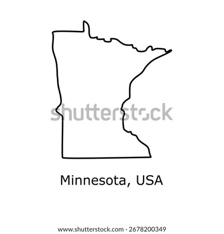 Minnesota map. Minnesota USA map vector. Minnesota outline map on white background