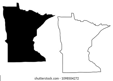 Minnesota map vector illustration, scribble sketch Minnesota map