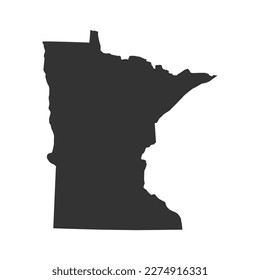 Minnesota map vector. Map of Minnesota state silhouette vector