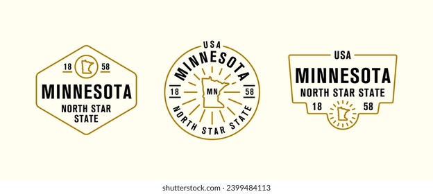 Minnesota - North Star State. Minnesota state logo, label, poster. Vintage poster. Print for T-shirt, typography. Vector illustration