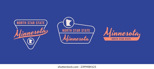 Minnesota - North Star State. Minnesota state logo, label, poster. Vintage poster. Print for T-shirt, typography. Vector illustration