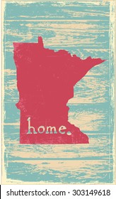 Minnesota nostalgic rustic vintage state vector sign