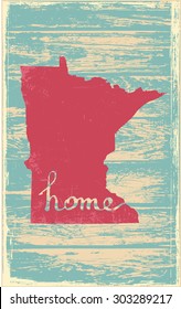 Minnesota nostalgic rustic vintage state vector sign