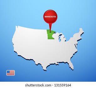 Minnesota on USA map