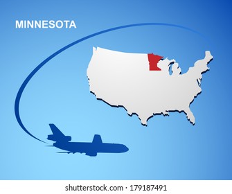 Minnesota on USA map
