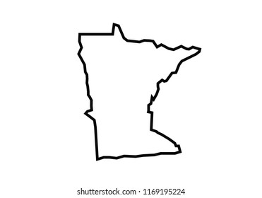 Minnesota outline map state shape 