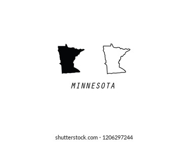MInnesota outline map state shape USA America borders