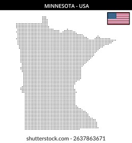 Minnesota outlined using a raster dot pattern