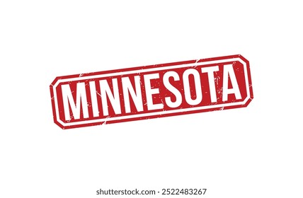 Sello de goma rojo de Minnesota sobre fondo blanco. Sello de Minnesota. Sello de Minnesota.