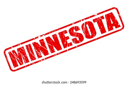 Minnesota red stamp text on white