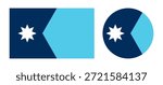 Minnesota round, rectangular flags set. Minnesota state flag symbol. Button, banner, badge, icon, US state flag sign in circle, rectangle shapes.